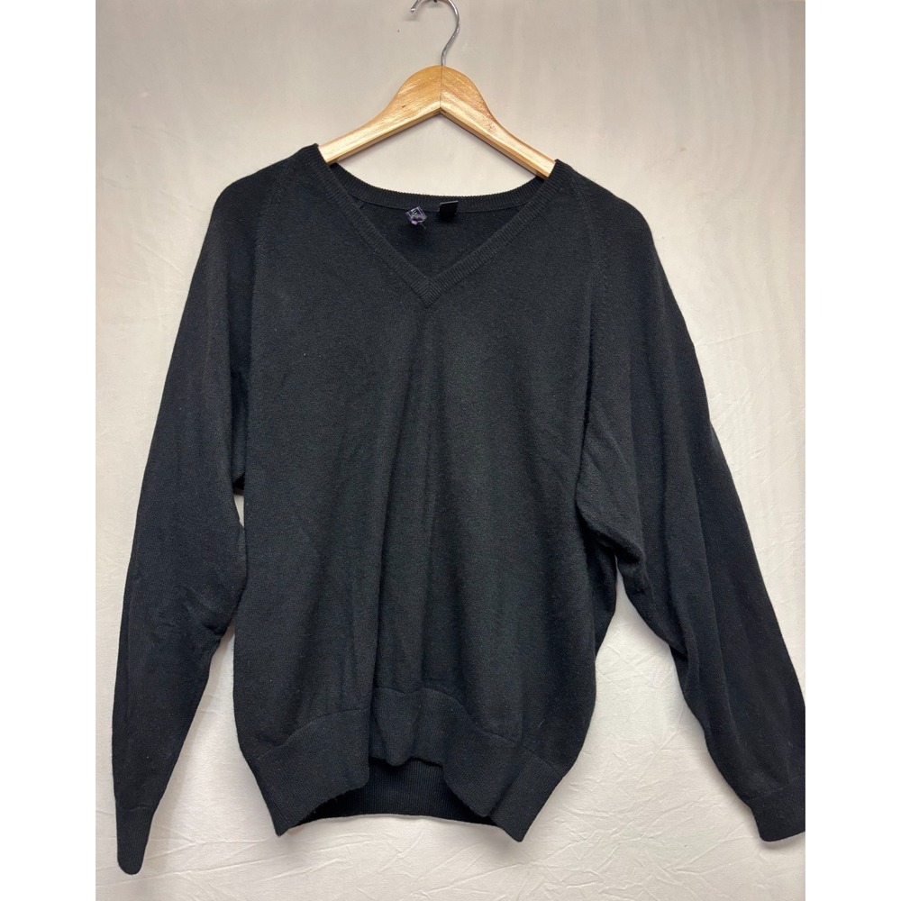 Peter Millar‎ Sweater Mens Black Cashmere V-Neck Kinloch Golf Club Logo Winter